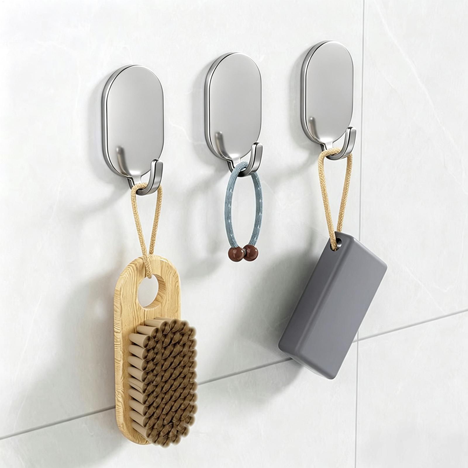 Home Bathroom Organizer - خطافات لاصقة قوية ومقاومة للماء، مجموعة