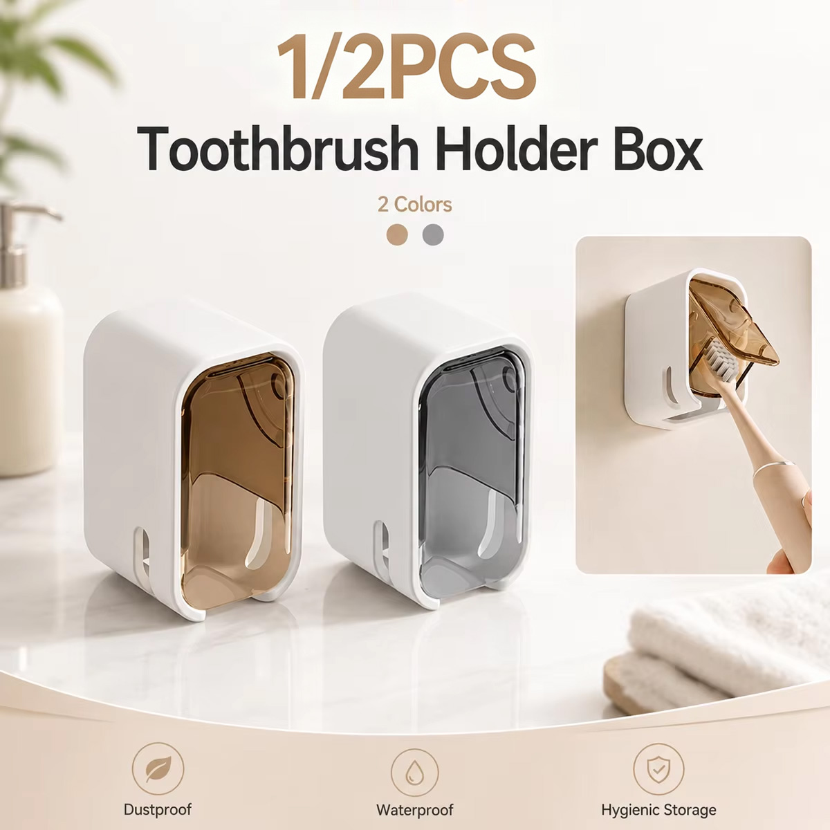1/2 قطعة حامل فرشاة أسنان مثبت - مراجعة Home Edit Bathroom Storage وسعره
