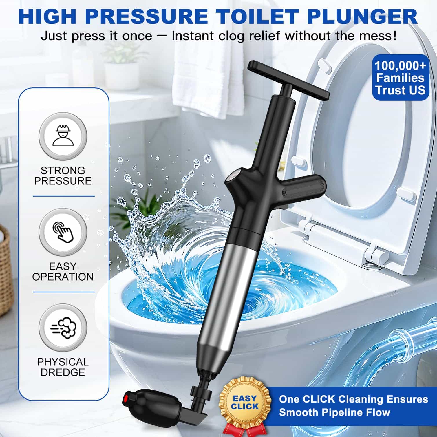منظف مرحاض عالي الضغط، أداة فت - مراجعة Plunger Toilet وسعره